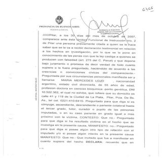 Declaración testimonial de María Me...