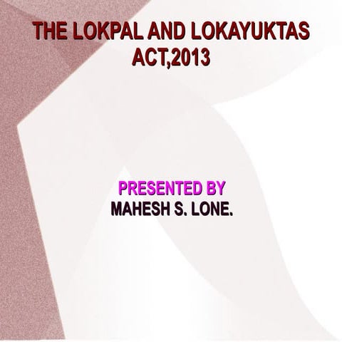 Lokpal & lokayuktas act