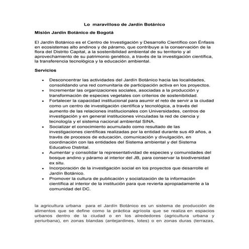 Lo  maravilloso de jardín botánico