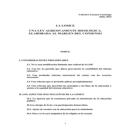 Resumen preámbulo lomce | PDF