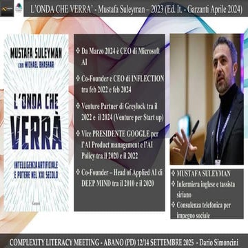 Complexity Literacy Meeting - "L'onda che verrà" di Mustafa Suleyman - Dario ...