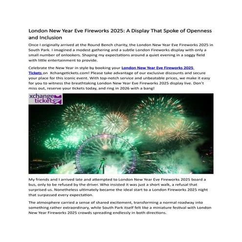 London New Year Eve Fireworks 2025 A Display That Spoke of Openness and Inclu...