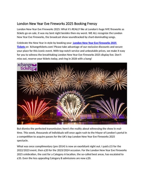 London New Year Eve Fireworks 2025 Booking Frenzy.docx