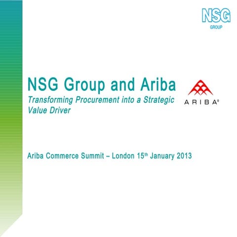 Transforming Procurement into a Strategic Value Driver – NSG Group
