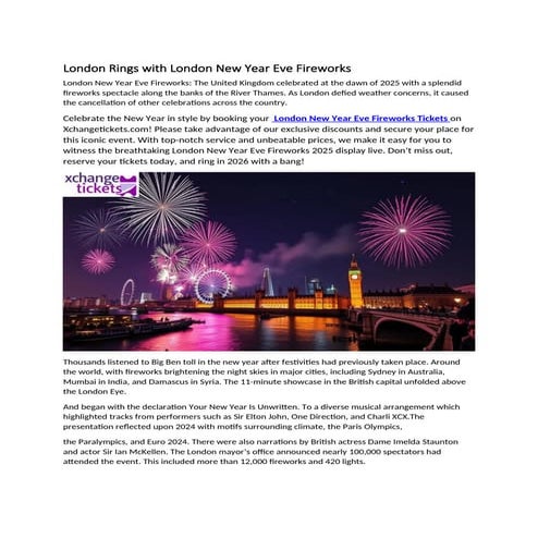 London Rings with London New Year Eve Fireworks.docx