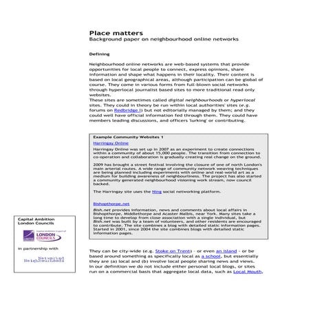 Londons Digital Neighbourhoods Workshop - Background Paper