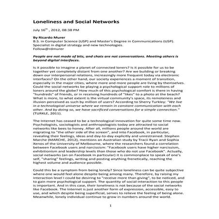 Loneliness and social networks