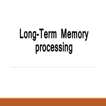 Long term memory processing