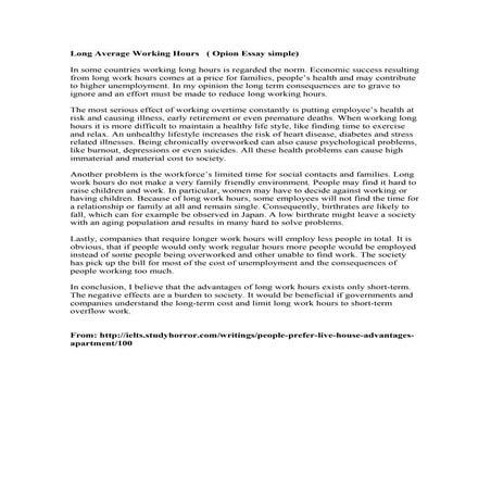 Long average working hours