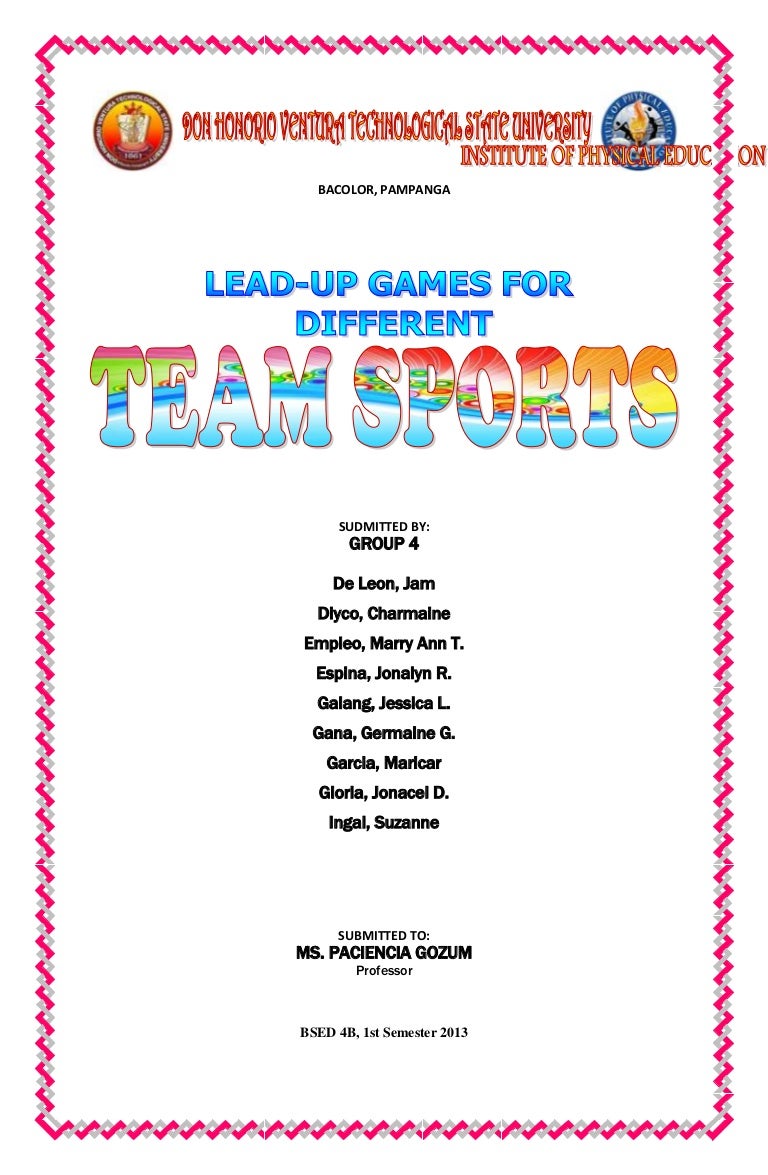 LEADUP GAMES for Different TEAM SPORTS