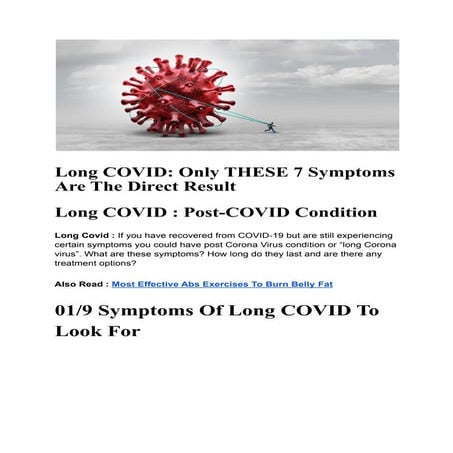 A Presentation on Long COVID Syndrome which became an alarming issue in ...