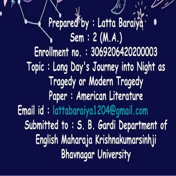 Long Day's Journey Into Night as Tragedy 