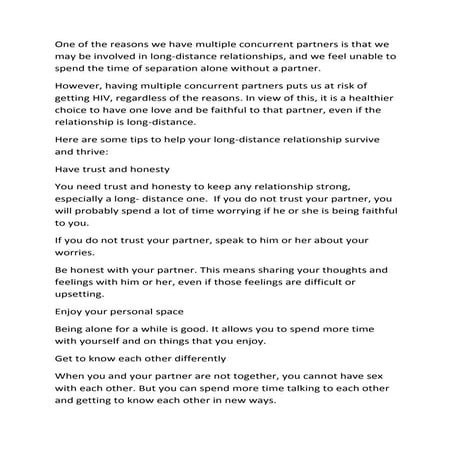 Long distance relationship | DOCX