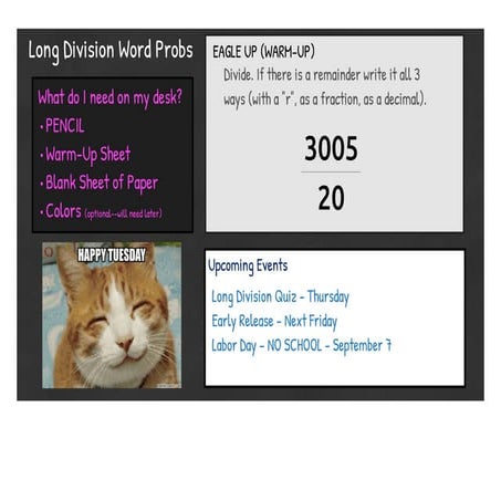 Long division word problems color sheet   worked out prowise