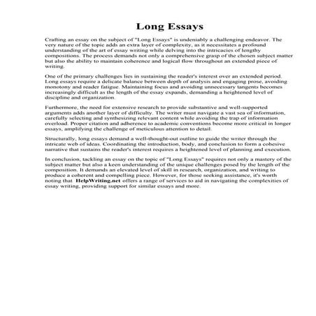 Long Essays. Long Essay Quotes. QuotesGram