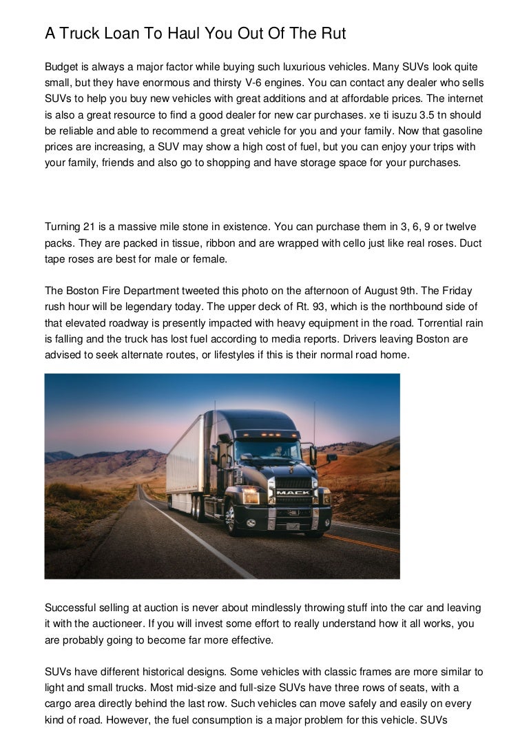 how to get out of truck loan