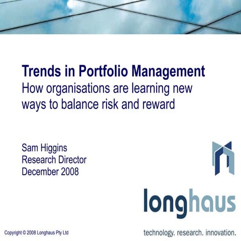 Trends in Portfolio Management: How organisations are learning new ways to ba...