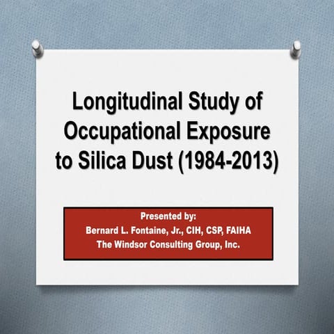 Longitudinal Study of Silica Dust (1984 - 2013)