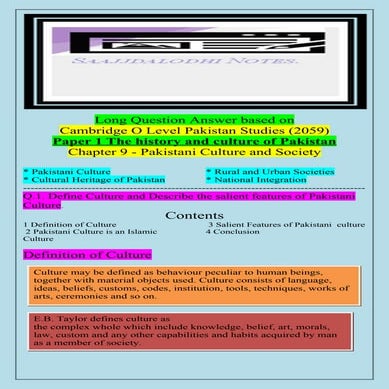 Long LONG Question Answer based on Cambridge O Level Pakistan Studies (2059) ...