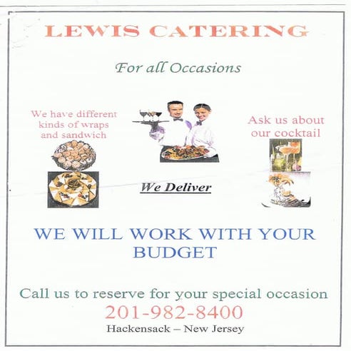 Lewis Catering Menu | PDF