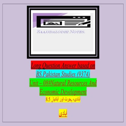 Long Question Answer based on Bs  PAK.STD 9374  chap 8 topic 8.5 in urdu docu...