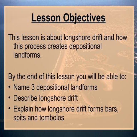 Longshore drift and spit formation