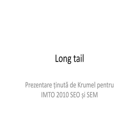Long tail -  Krumel - IMTO Seo & Sem
