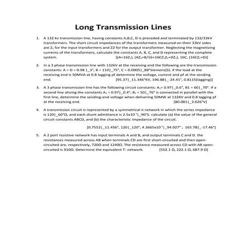 Long Transmission Lines | DOC