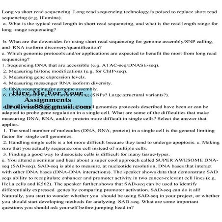 Long vs short read sequencing. Long read sequencing technology is po.pdf
