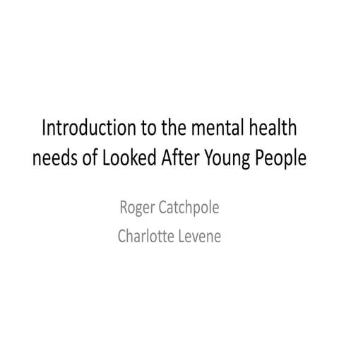 Mental health needs of looked after young people toolkit