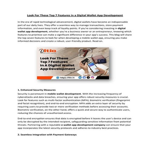 Look For These Top 7 Features in a Digital Wallet App Development