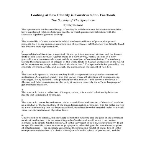 Looking at how identity is constructed on facebook