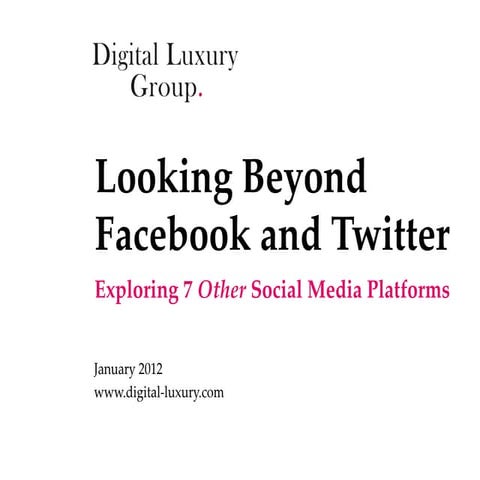 Looking Beyond Facebook and Twitter 