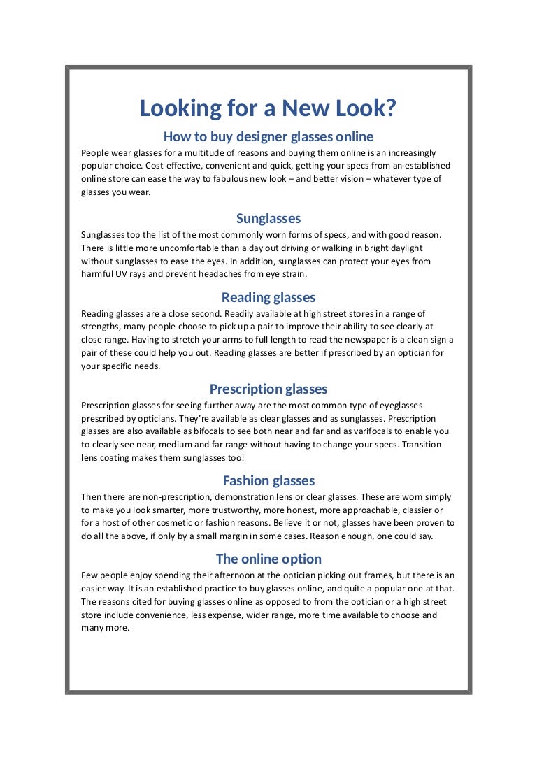 prescription range glasses