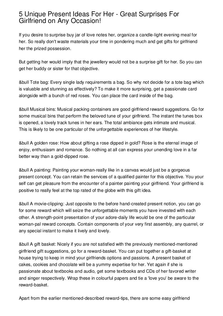 unique surprise for girlfriend