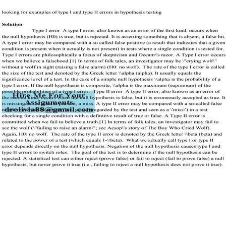 looking for examples of type I and type II errors in hypothesis test.pdf