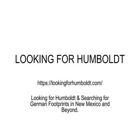Looking for humboldt