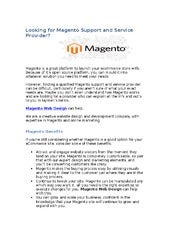 Looking for Magento Support and Ser...