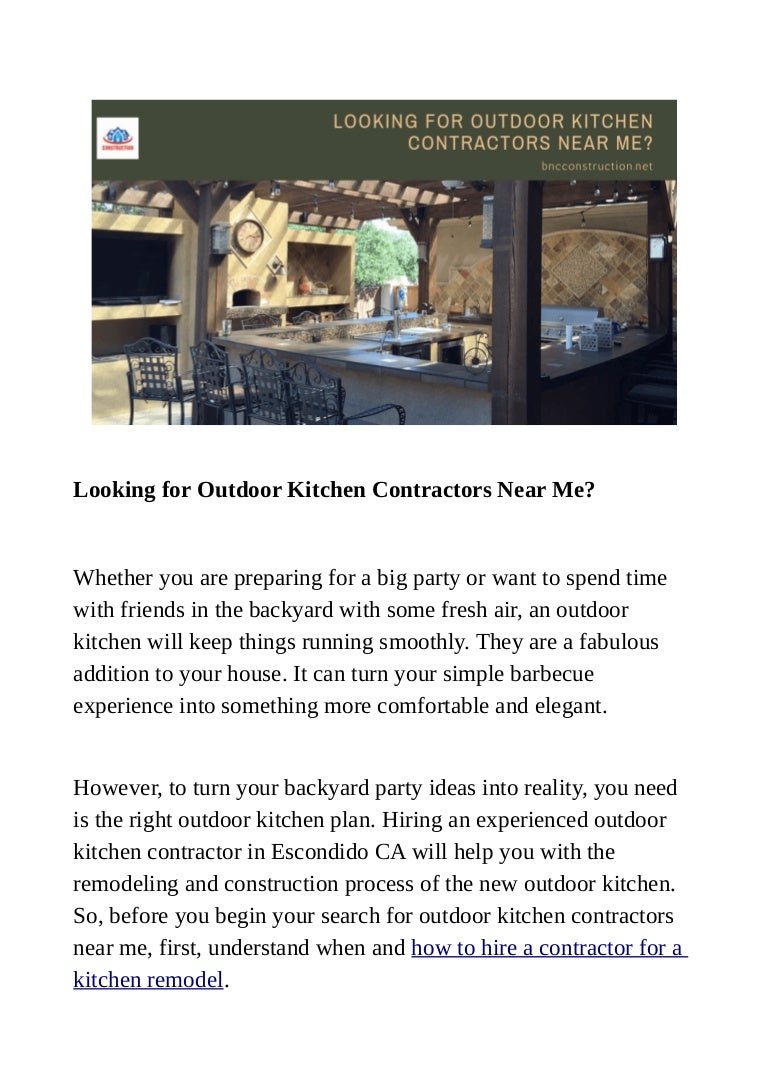 Looking For Outdoor Kitchen Contractors Near Me