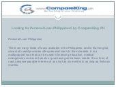 Looking for Personal Loan Philippin...