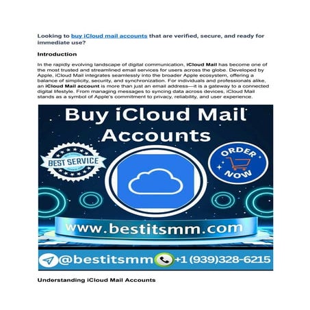 Looking to buy iCloud mail accounts that are verified, secure, and ready for ...