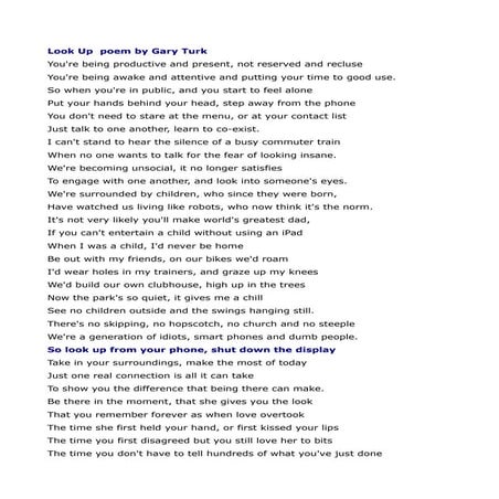 Look up poem