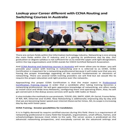 CCNA Routing and Switching Courses in Australia