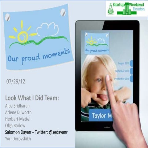 Startup Weekend Houston winners - "Proud moments" App