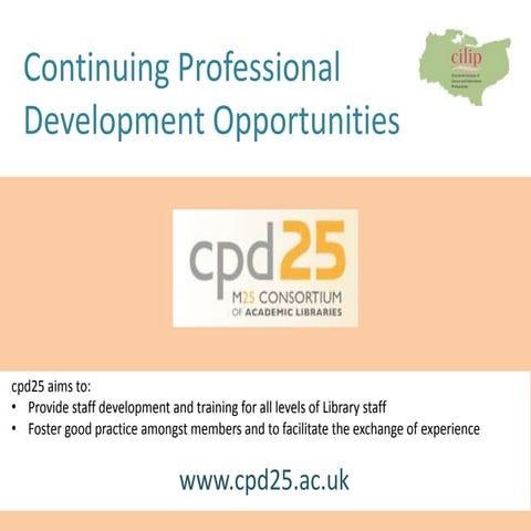 CILIPinKent_Opportunities for CPD