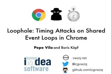 Loophole: Timing Attacks on Shared Event Loops in Chrome
