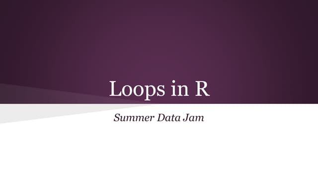 Loops in R