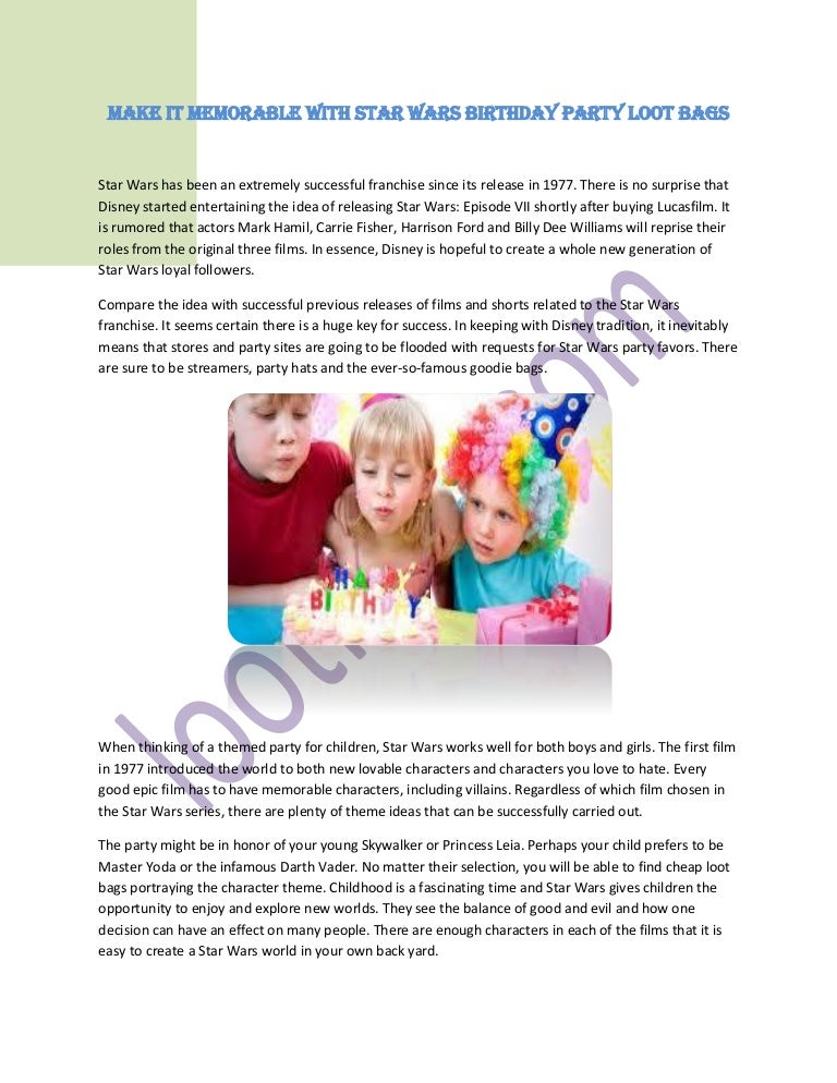 star wars party bags