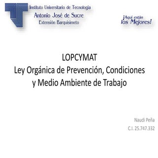 Lopcymat Ley Organica de Prevencion...