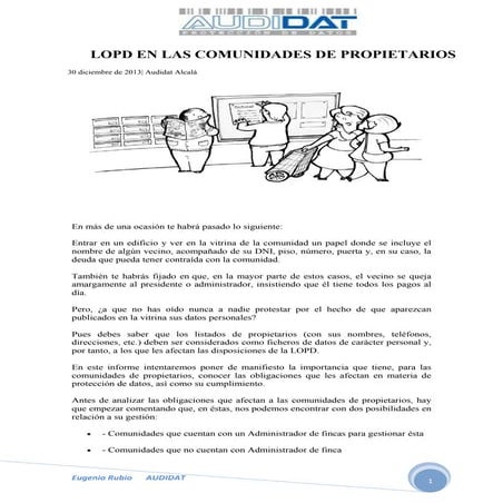 Lopd en las comunidades de propietarios
